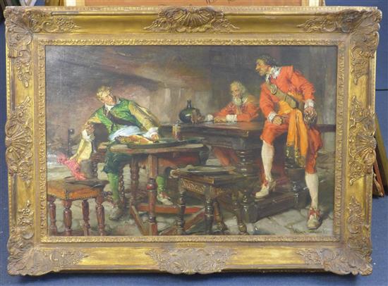 Edgar Bundy (1862-1922) At The Tavern, 20 x 30in.